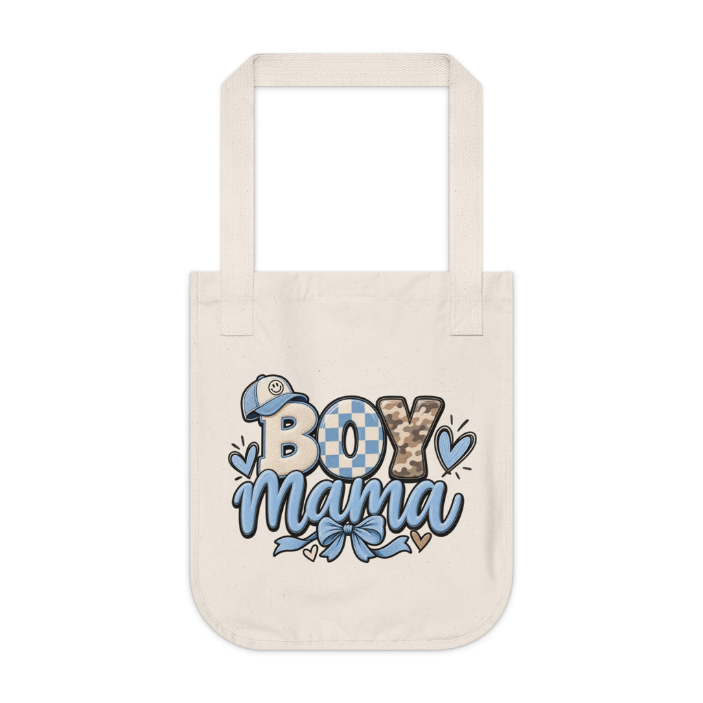Boy Mama Graphic Organic Canvas Tote Bag