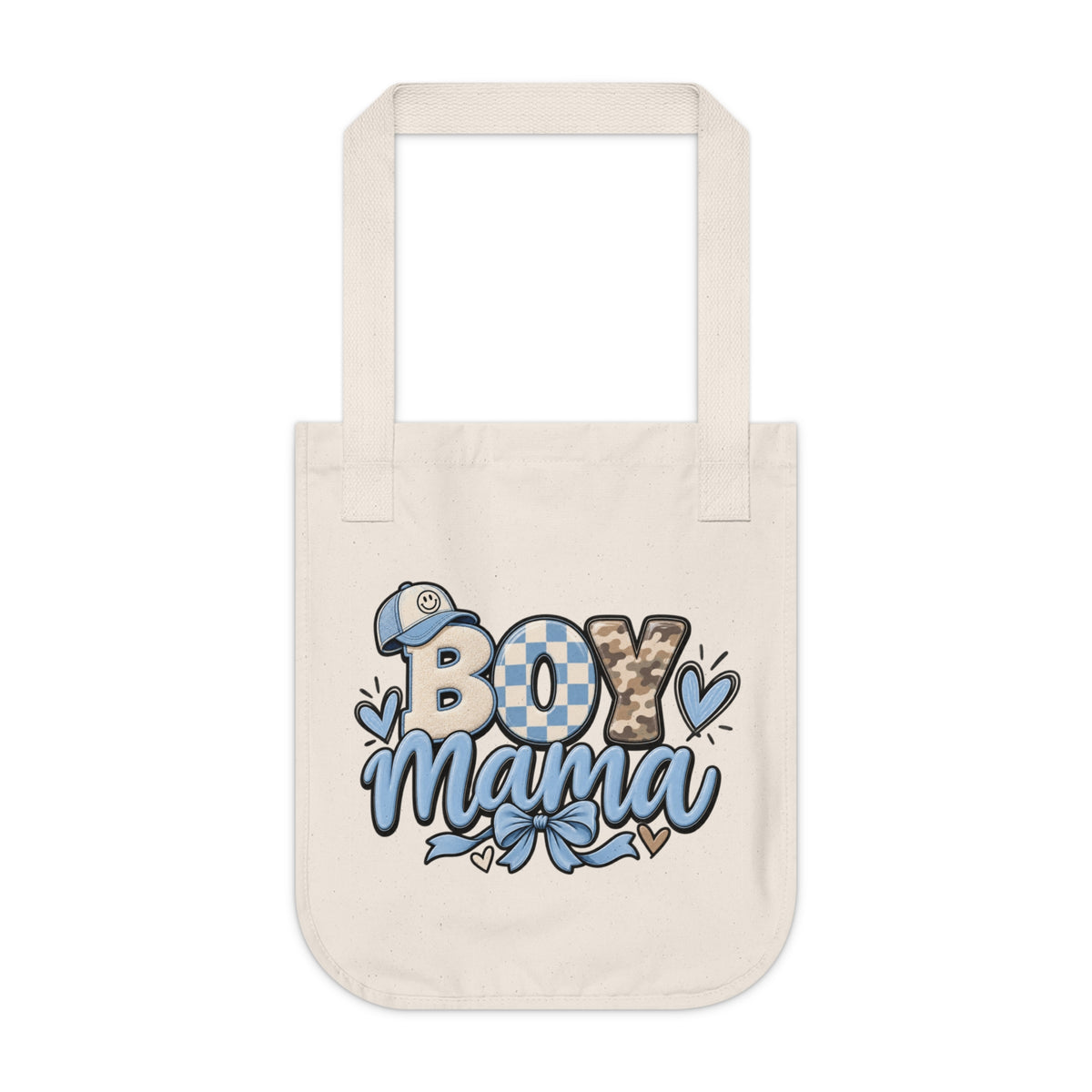 Boy Mama Graphic Organic Canvas Tote Bag